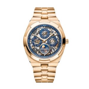 vacheron constantin Overseas Perpetual calendar ultra-thin skeleton 4300V/220R-B642 41.5mm Pink Gold Replica watch